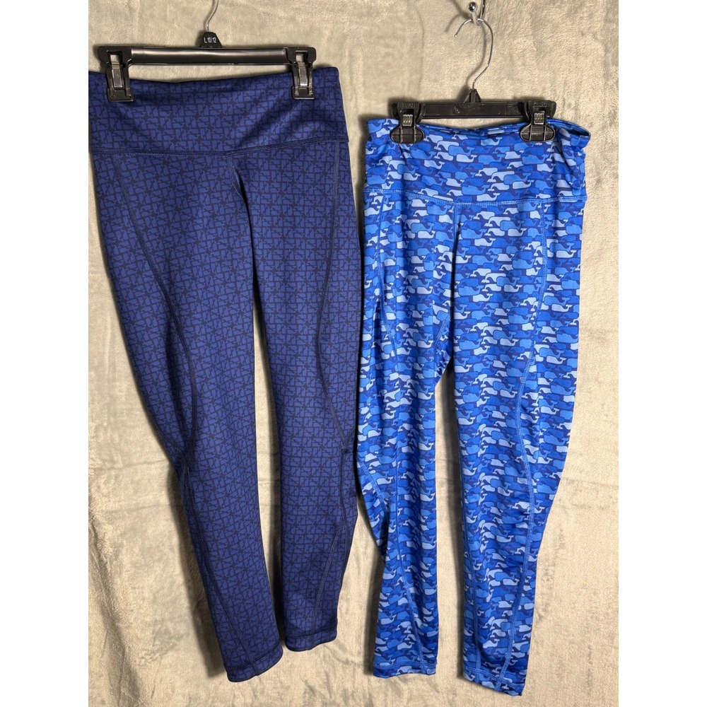 Vineyard Vines Performance Leggings Bundle Blue Whale Camo Navy XXS 2 Pack